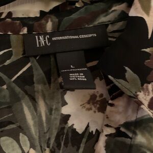 INC International Concepts Leaf Print Top